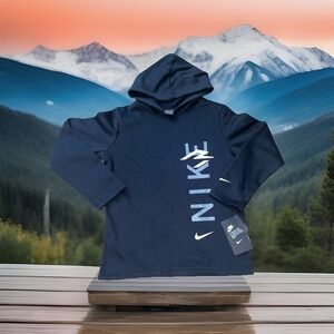 New Nike Air Jordan Hoodie Boys Small 8-10 Jumpman Pullover Raised Spellout Logo